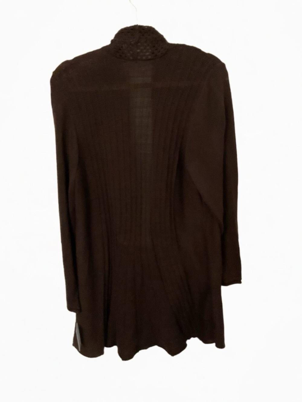 NY Collection Brown Long Open Cardigan